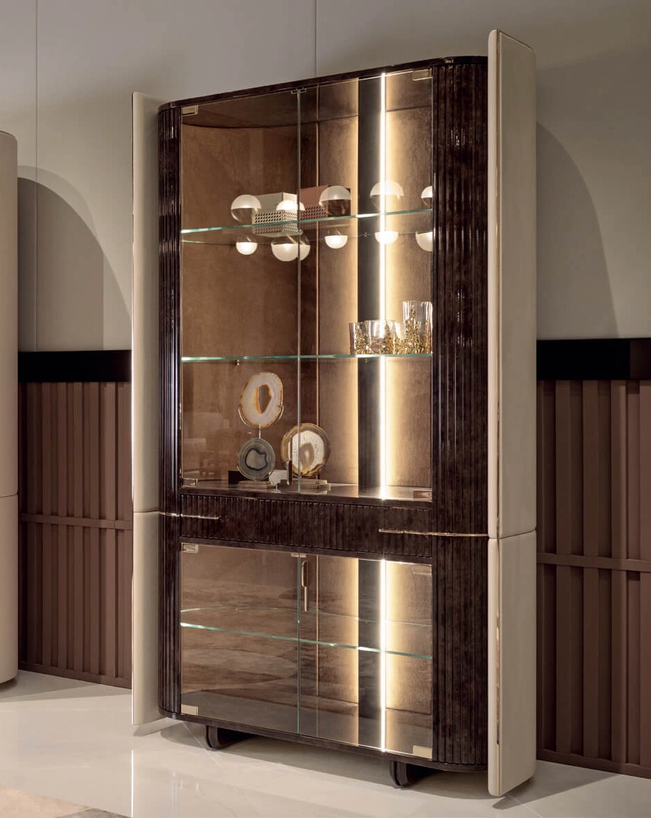Tailored Whiskey Display Cabinet with LED Lighting Design