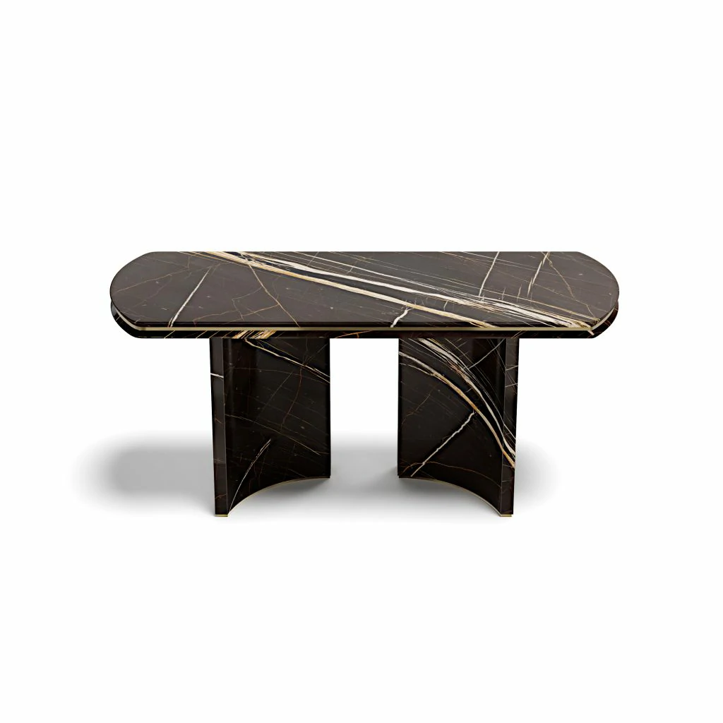 Black Marble Console Table QMY-CS014 - Custom Built Console Table Manufacturer Direct Supply