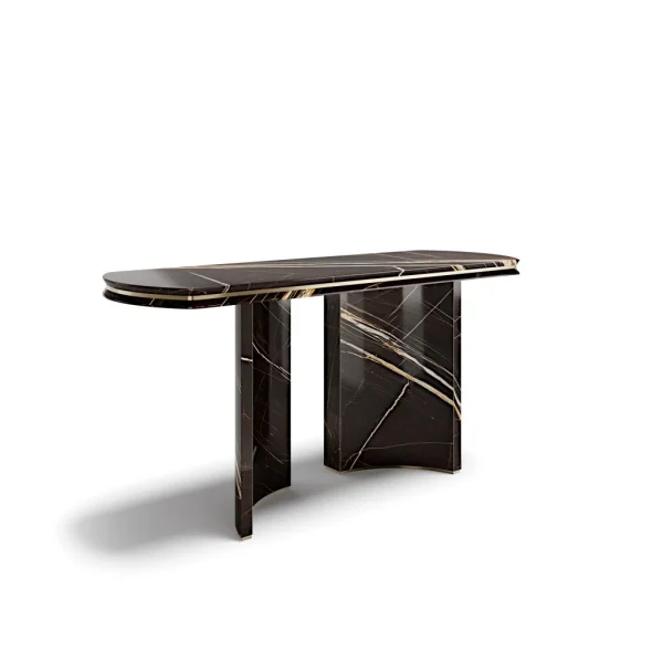 Black Marble Console Table QMY-CS014 - Custom Built Console Table Manufacturer Direct Supply