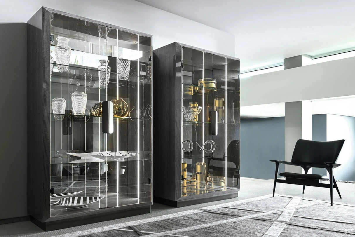 Custom Design Luxury Glass Wine Cabinet QMY-WC022 - Custom Glass Wine Cabinet Factory Supply, Available For 1-MOQ Orders - Image 2