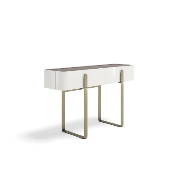 Designer Upholstered White Console Table QMY-CS016 Bespoke Dressing Console Table Factory Supply