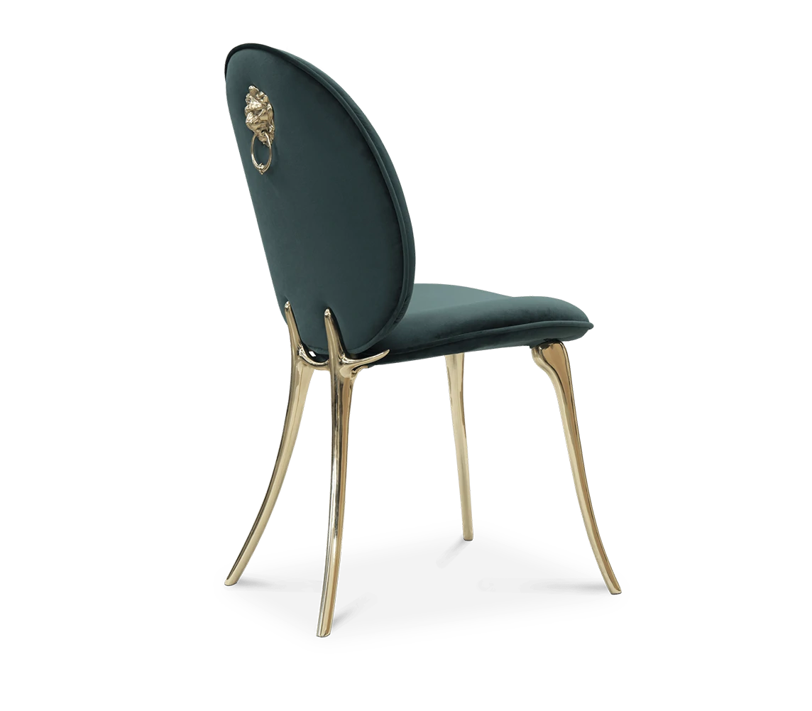 Elegant Copper Legs Velvet Dining Chairs QMY-DC030 - Custom Velvet Dining Chair Factory Direct Supply - 画像 (4)