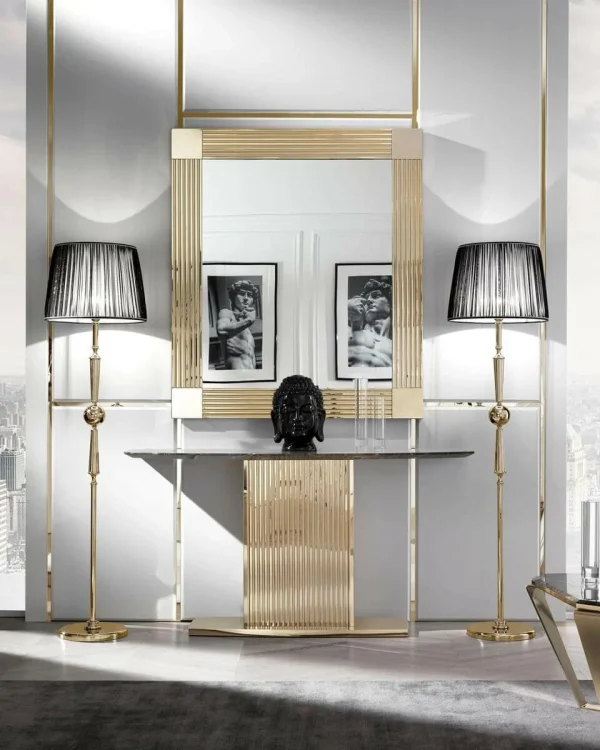 Gold Stainless Steel Control Table QMY-CS012 - Bespoke Console Tables Manufacturer Based in China