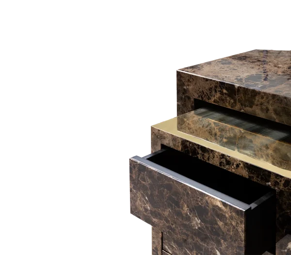 Golden Lapiaz Daylight Leather Office Desk QMY-WD007 - Bespoke Console Tables, Living Room Furniture Manufacturer Direct