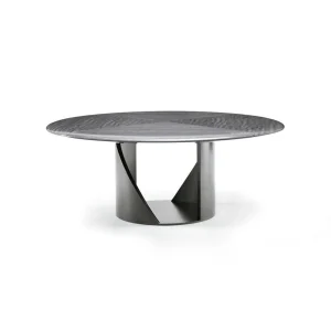 High-End Black Metal Dining Table QMY-DT023 - Custom Made Dining Room Table Manufacturer Direct Supply, Foshan, China