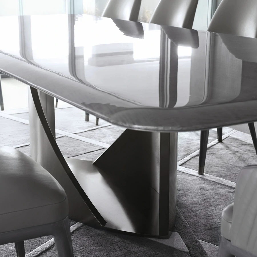 High-End Black Metal Dining Table QMY-DT023 - Custom Made Dining Room Table Manufacturer Direct Supply, Foshan, China - Image 3