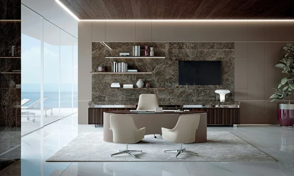 High-End Luxury Executive Desk QMY-WD016 - Custom Executive Desk Manufacturer Supply
