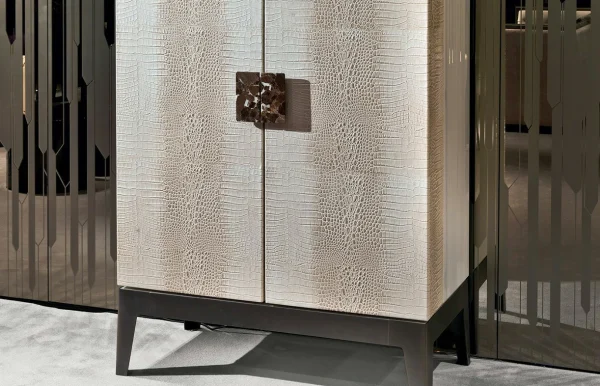 Italian Black Crocodile Wood Wine Cabinet QMY-WC010 - Custom Built Wine Cabinets Manufacturer Supply