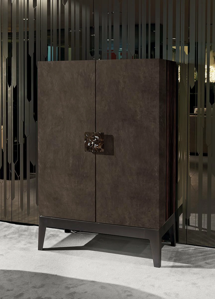 Italian Black Crocodile Wood Wine Cabinet QMY-WC010 - Custom Built Wine Cabinets Manufacturer Supply - Image 4