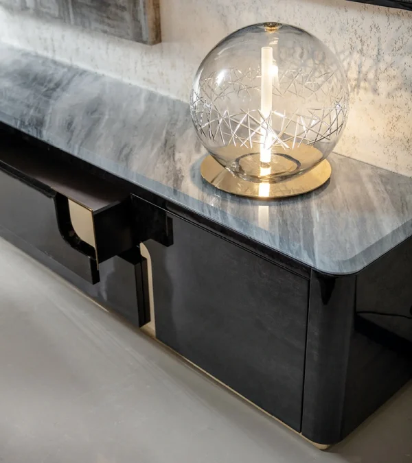 Italian Design Luxury Sideboards QMY-SB020 - Bespoke Black Sideboard 1-MOQ Orders Furniture Factory