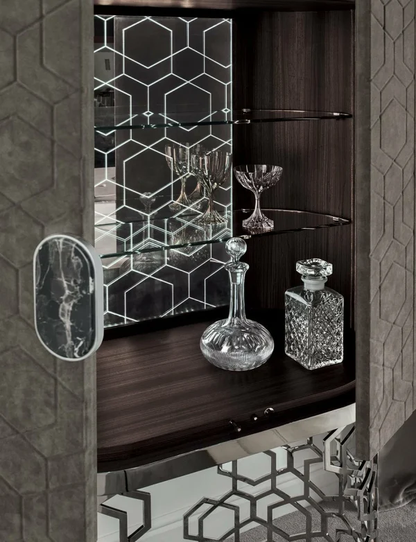 Italian Light Luxury Retro Custom Metal Wine Cabinet QMY-WC011 - Custom Wine Storage Cabinets Wholesale Supply and 1-MOQ Order