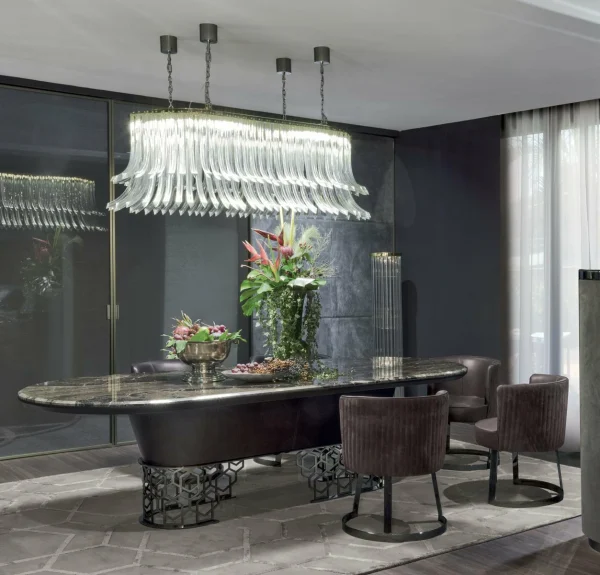 Italian Luxury Oval Dining Table QMY-DT003 - Custom Made Dining Room Tables Supplies in Bulk