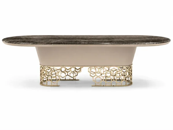 Italian Luxury Oval Dining Table QMY-DT003 - Custom Made Dining Room Tables Supplies in Bulk