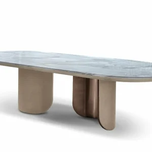Italian Luxury Oval Marble Top Dining Table QMY-DT017 - Dining Table Custom Solution Supply