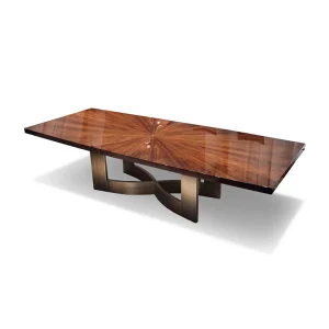 Italian Luxury Villa Dining Table QMY-DT026 - Custom Wood Dining Room Table Manufacturer Supply