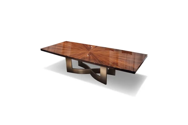 Italian Luxury Villa Dining Table QMY-DT026 - Custom Wood Dining Room Table Manufacturer Supply
