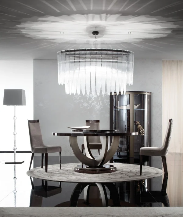 Italian Luxury Villa Dining Table QMY-DT026 - Custom Wood Dining Room Table Manufacturer Supply