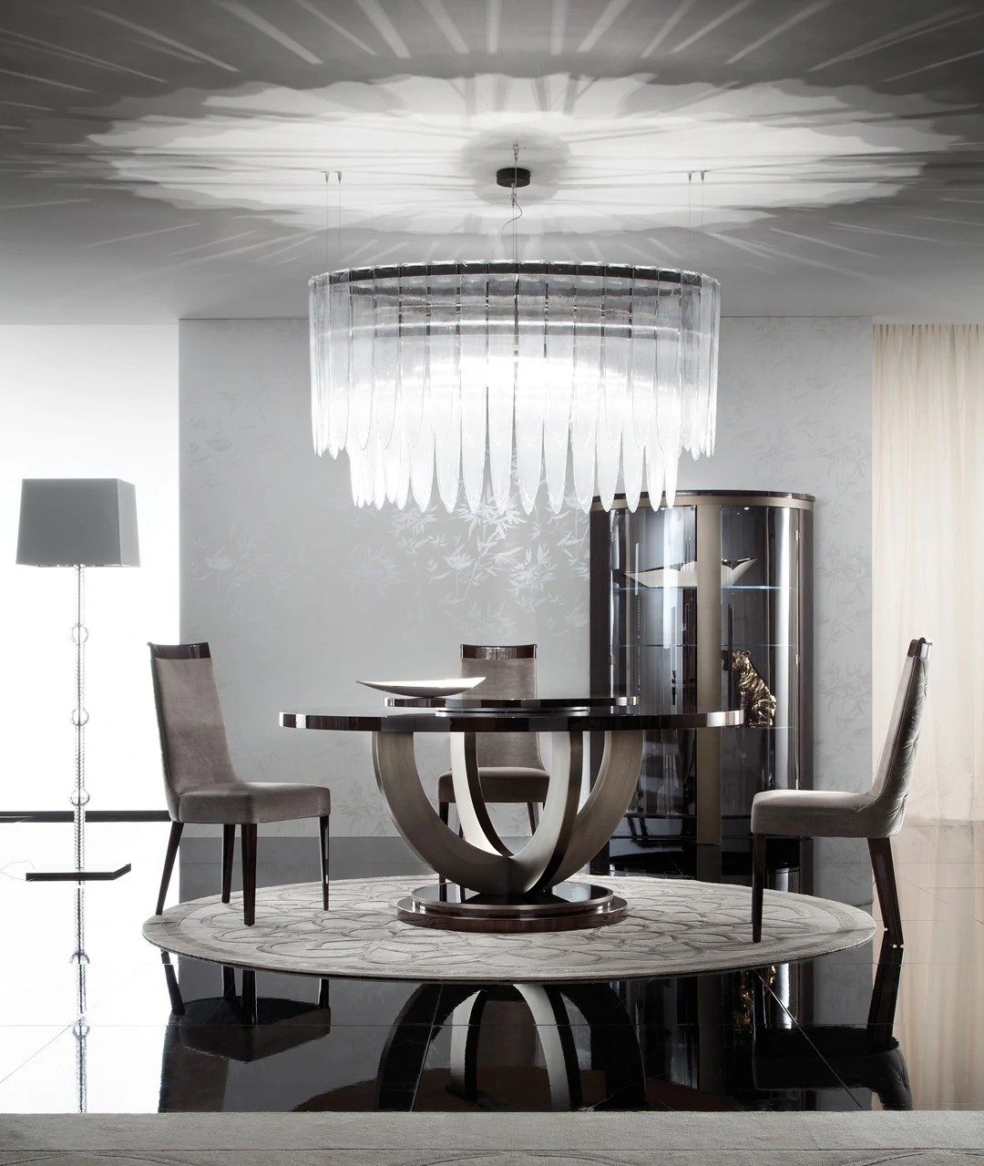 Italian Luxury Villa Dining Table QMY-DT026 - Custom Wood Dining Room Table Manufacturer Supply - Image 3