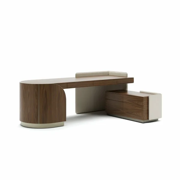 Italian Luxury Wood Desk QMY-WD010 - Custom Office Desks Manufacturer, Whole Home Office Solutions
