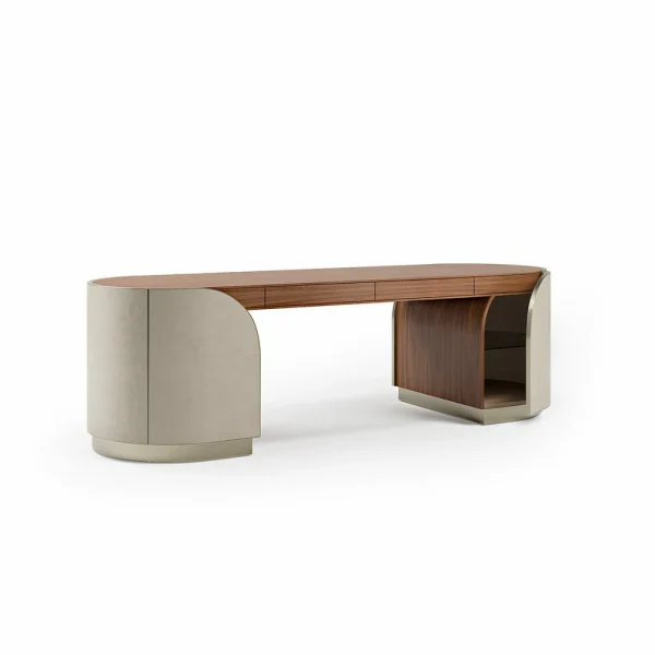 Italian Luxury Wood Desk QMY-WD010 - Custom Office Desks Manufacturer, Whole Home Office Solutions
