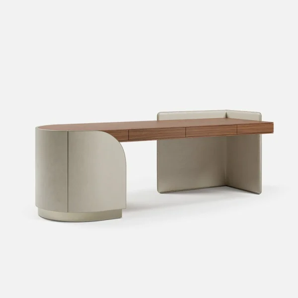 Italian Luxury Wood Desk QMY-WD010 - Custom Office Desks Manufacturer, Whole Home Office Solutions