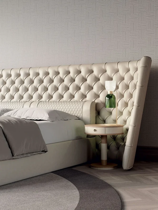 Italian Modern Luxury Solid Wood Frame Bed QMY-BE030 - Bespoke Made To Order Beds Supplier