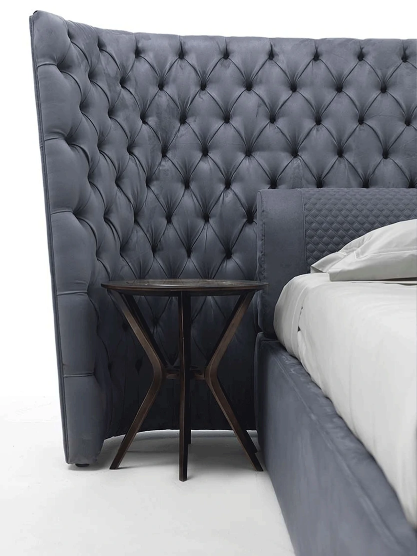 Italian Modern Luxury Solid Wood Frame Bed QMY-BE030 - Bespoke Made To Order Beds Supplier - الصورة 5