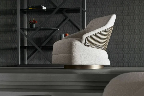 Italian Modern Single Lazy Chair Upholstered Fabric QMY-LC024 - Custom Modern Single Sofa Chair Factory Direct Supply