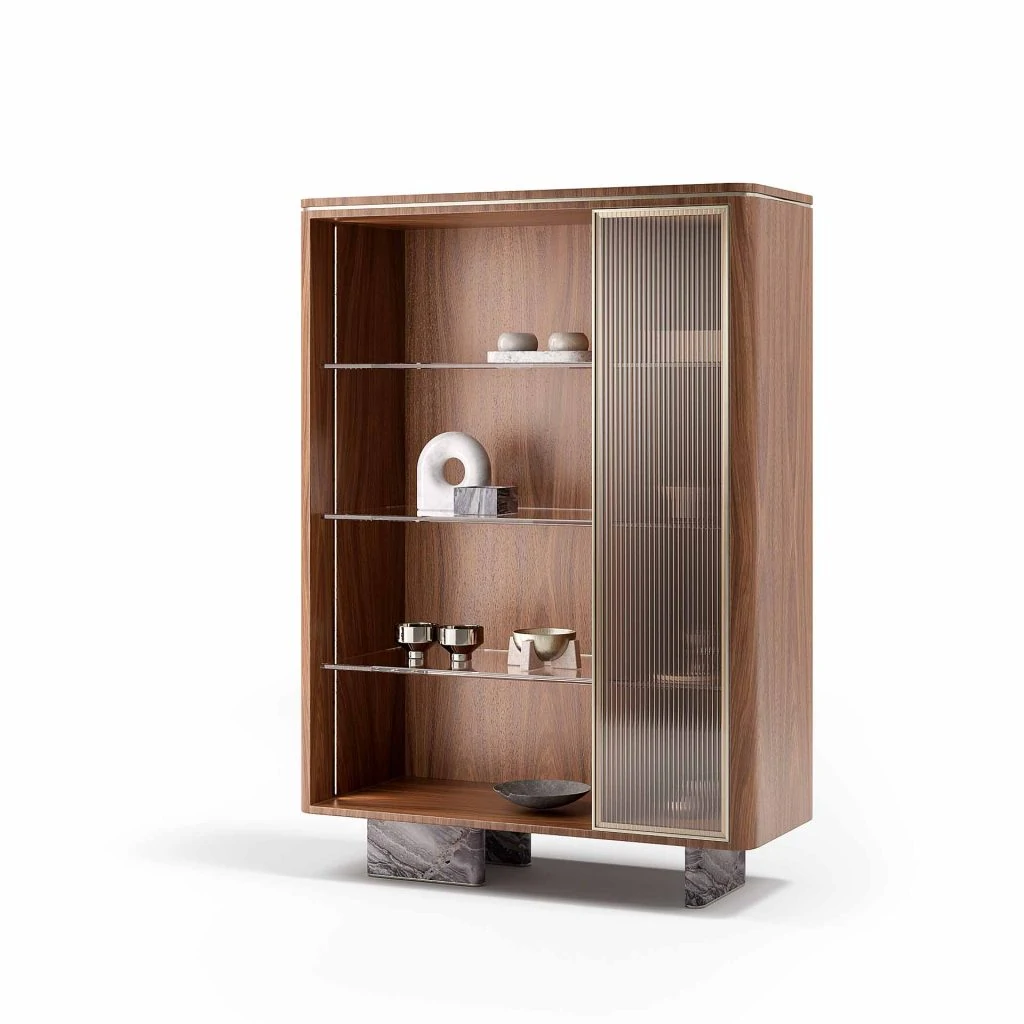 Italian-style Modern Wine Cabinet QMY-WC025 - Custom Wooden Wine Display Cabinet Manufacturer
