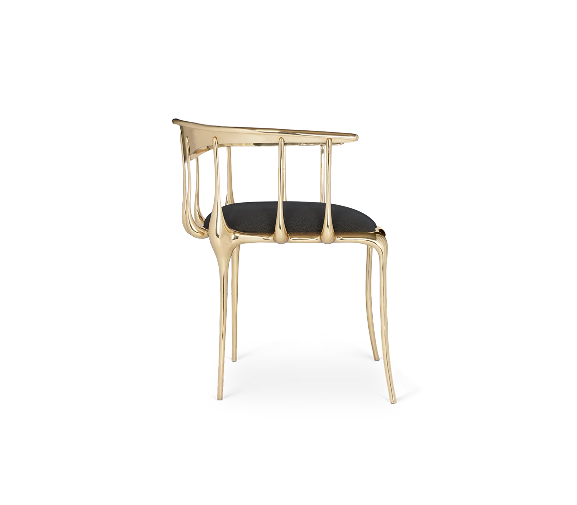 Light Luxury Italian Designer Brass Frame Dining Chair QMY-DC029 - Wholesale Dining Chair Supply and 1-MOQ Order — изображение 2