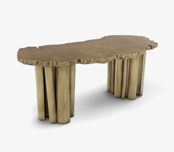 Luxury Gold Executive Writing Desk QMY-WD006 - Custom Office Desk Supplies From Home Office Writing Desk Manufacturer