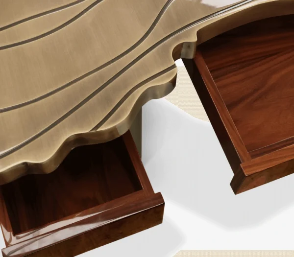 Luxury Gold Executive Writing Desk QMY-WD006 - Custom Office Desk Supplies From Home Office Writing Desk Manufacturer