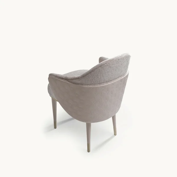 Luxury Italian Minimalist Armchair Dining Chair QMY-DC025 - Bespoke Upholstered Dining Arm Chair Furniture Supplier
