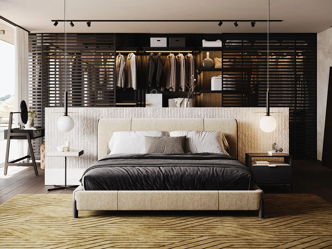 Luxury Modern Designer Upholstered Platform Bed QMY-BE031 - Custom Built Beds 1-MOQ, Factory Direct Supply - الصورة 2