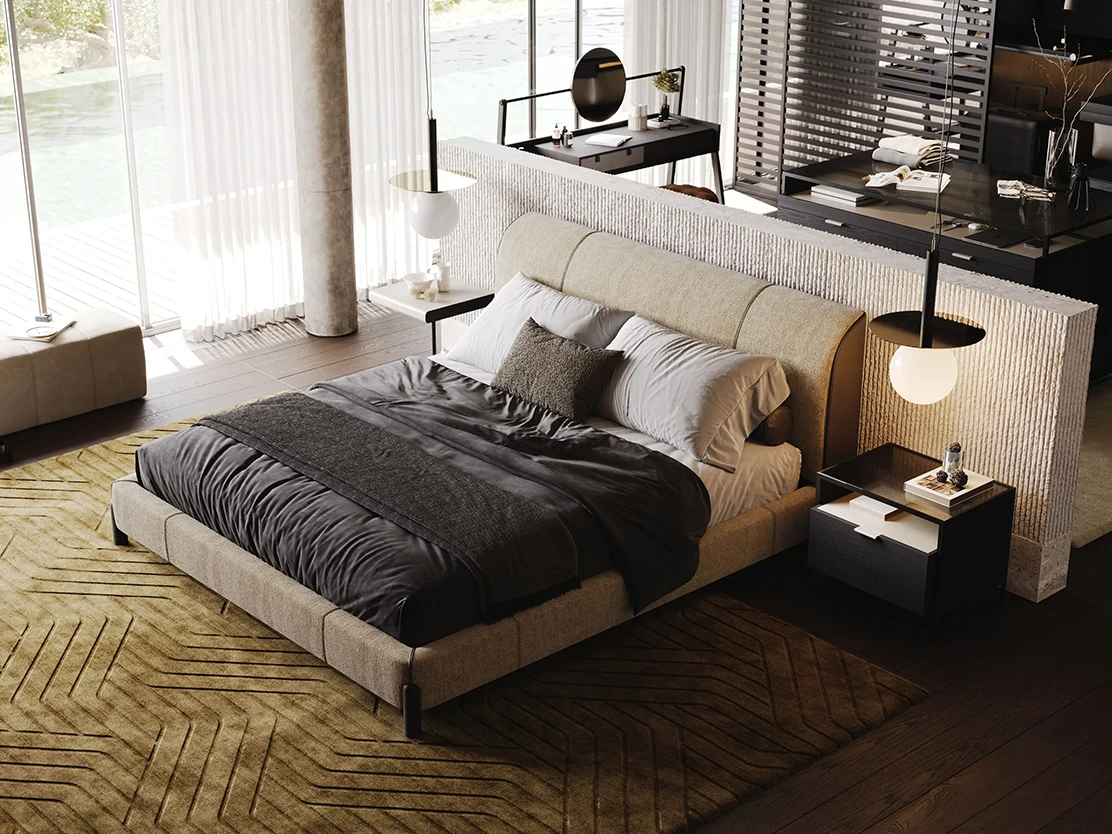 Luxury Modern Designer Upholstered Platform Bed QMY-BE031 - Custom Built Beds 1-MOQ, Factory Direct Supply - الصورة 3