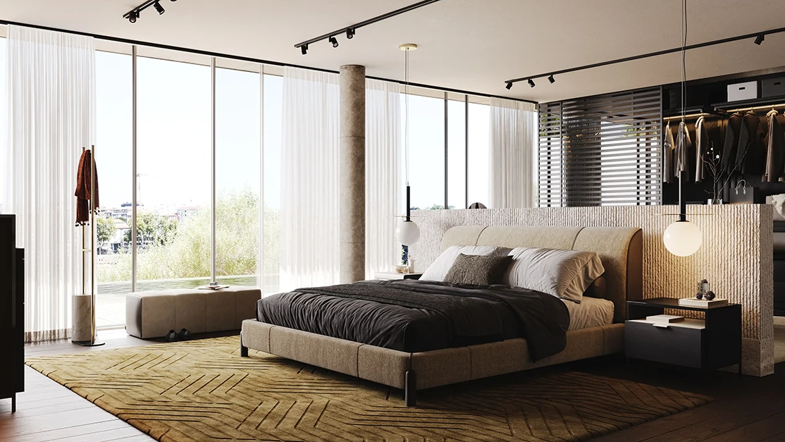 Luxury Modern Designer Upholstered Platform Bed QMY-BE031 - Custom Built Beds 1-MOQ, Factory Direct Supply - الصورة 5