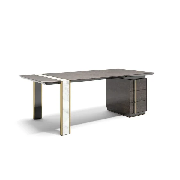 Luxury Modern L-Shaped Office Desk QMY-WD013 - Customize Office Desk Factory With MOQ of 1 Piece