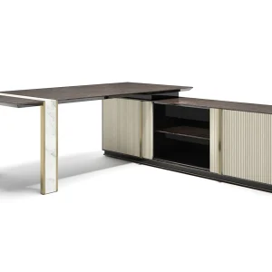 Luxury Modern L-Shaped Office Desk QMY-WD013 - Customize Office Desk Factory With MOQ of 1 Piece