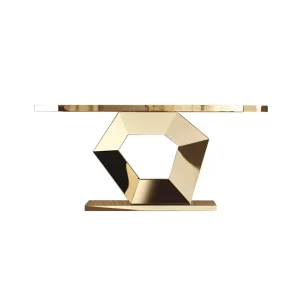 Luxury Sparkle Console Table, Sculputral Base QMY-CS021 - Bespoke Entry Pedestal Table Manufacturer