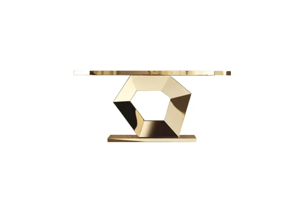 Luxury Sparkle Console Table, Sculputral Base QMY-CS021 - Bespoke Entry Pedestal Table Manufacturer