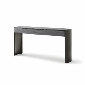 Marble Top Wood Rectangle Design Console Table QMY-CS020 - Chinese Bespoke Entrance Console Table Manufacturer