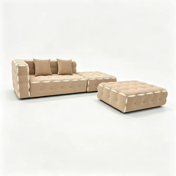 Middle Ancient Cream Style Solid Wood One Seat Fabric Sofa QMY-LC009 - Bespoke Luxury Sofa Chair Supplier