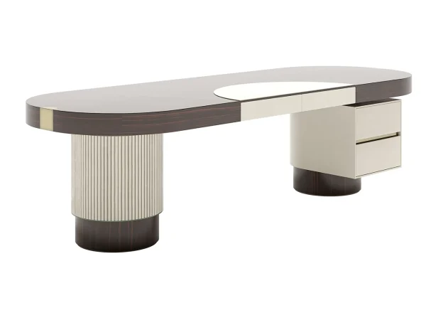 Minimalist Executive White Desk QMY-WD012 - Modern Custom Office Desks Factory Supply | Chicasa