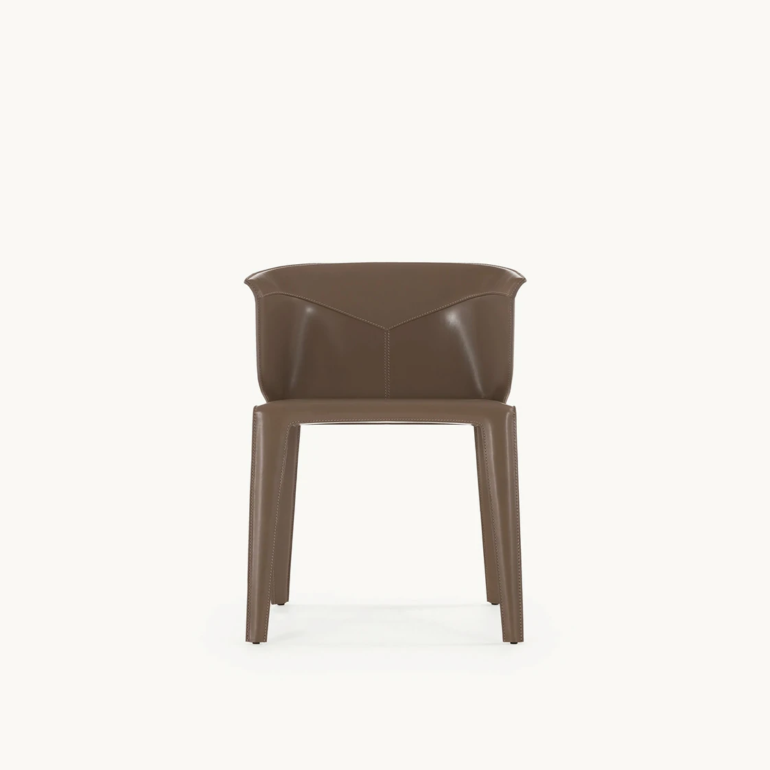 Modern Brown Leather Dining Chair QMY-DC022 - Bespoke Brown Dining Chair Supply and 1-MOQ Order - Imagen 2