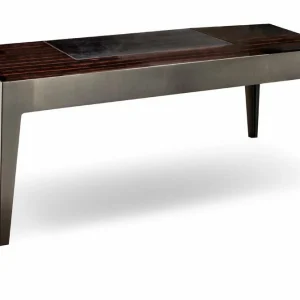 Modern Design Black Office Desk QMY-WD015 - Customized Office Desk with Gloss Metal Finishes