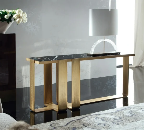 Modern Geometric Open Frame Marble Console Table QMY-CS022 - Bespoke Entry Console Tables Manufacturer Supply