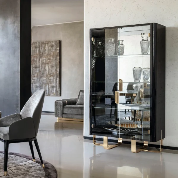 Modern High-end Villa Glass Wine Cabinet QMY-WC019 - Custom Made Wine Cabinet Manufacturer