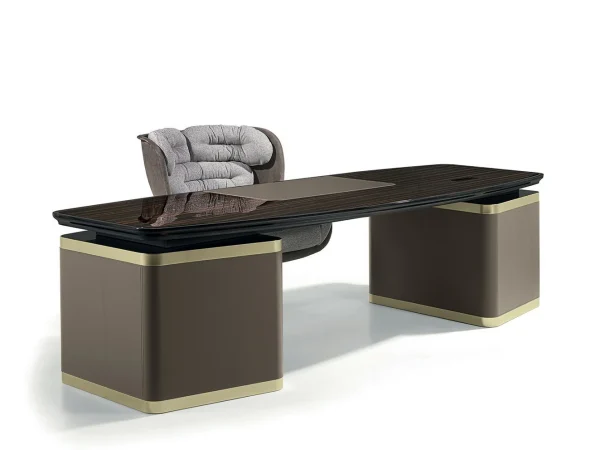Modern Luxury Design Desk QMY-WD014 - Custom Wood Office Desk Manufacturer Supply