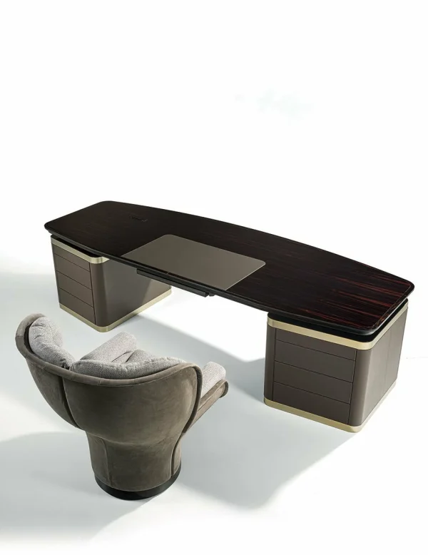 Modern Luxury Design Desk QMY-WD014 - Custom Wood Office Desk Manufacturer Supply