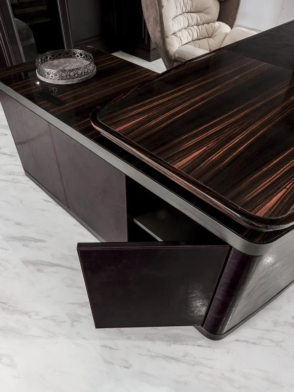 Modern Luxury Design Desk QMY-WD014 - Custom Wood Office Desk Manufacturer Supply